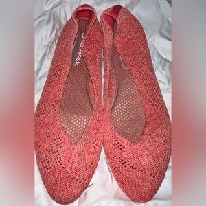 Skechers Knit Air Cooled Orange Ballet Flats Shoes 8.5